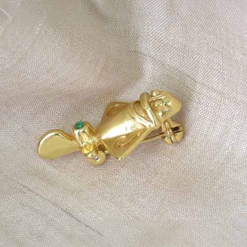 Image of Colombian Emerald & Multi-Material Options | Quimbaya Flyer Lapel Pin | Ancient Alien Golden Jets Collection