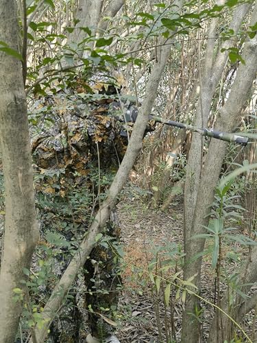 Ghillie Suit for Men - Complete Set with Full Face Mask & Gloves | Perfect for Outdoor Camouflage, Turkey Hunting, Jungle Games & Halloween!