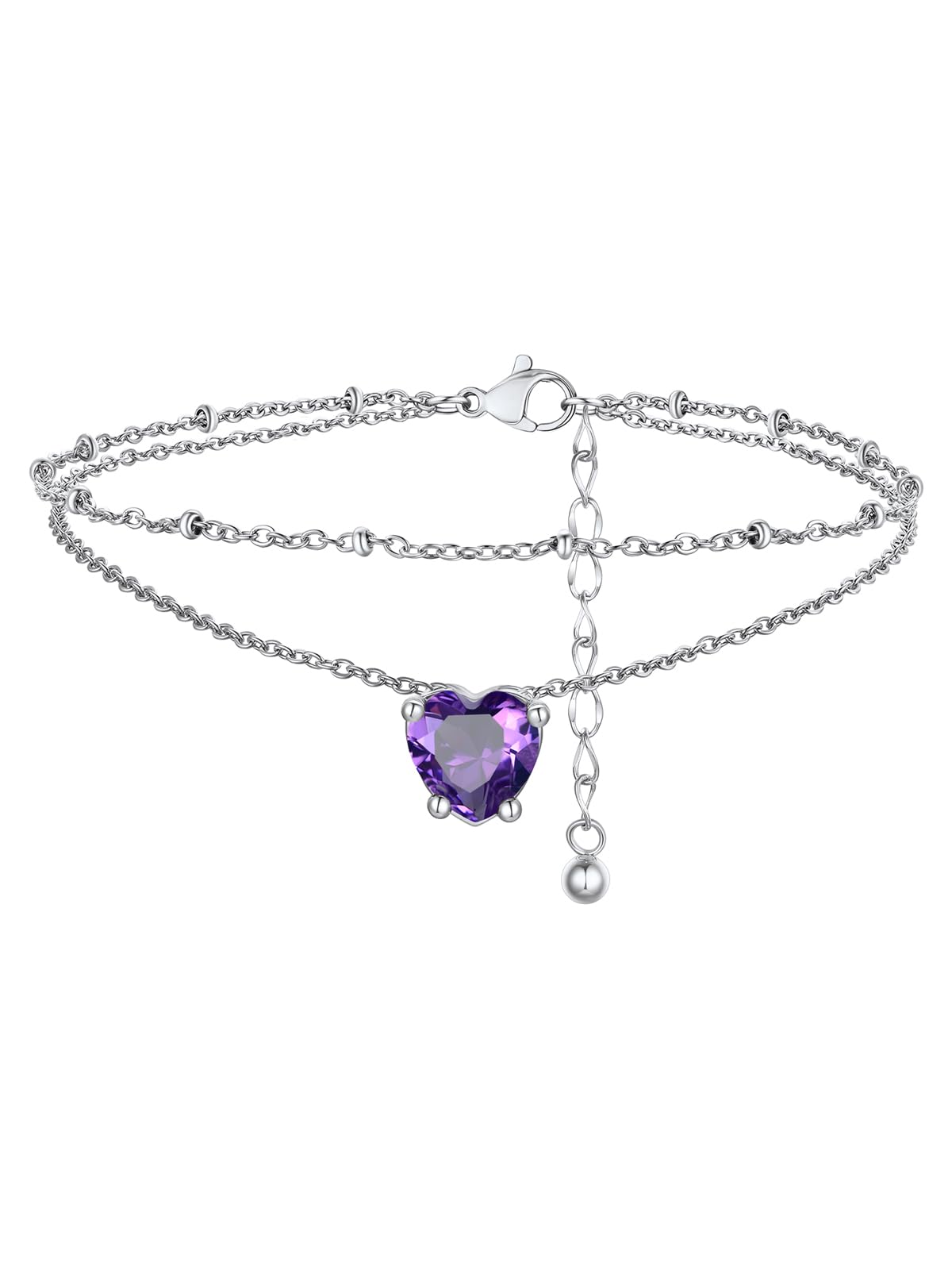 FindChic Birthstone Anklets for Women Layered Ankle Bracelets for Women