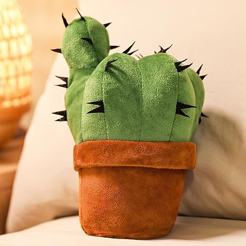 OtGalk 3D Cactus Throw Pillow, Plush Plant Cushion, 7.9-Inch