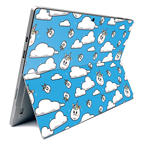 Image of MightySkins Carbon Fiber Skin for Microsoft Surface Pro 7 - Unicorn Clouds | Textured Carbon Fiber Finish | Easy to Apply, Remove, and Change Styles | Made in The USA (CF-MISURPR7-Unicorn Clouds)
