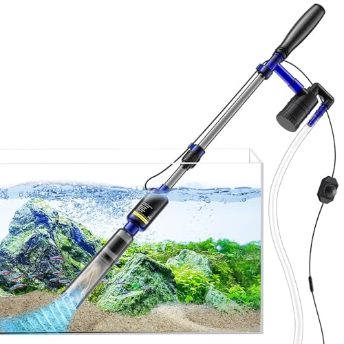 Aquarium Gravel Cleaner, 530GPH/32W Electric Fish Tank Cleaning Tools, Adjustable Water Flow Fish...