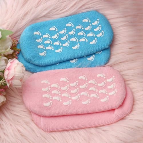 Image of Vn care Silicone Socks for Women, Crack Heel Repair Socks, Spa Gel Socks for Women, Silicon Socks, Silicone Socks for Men, Foot Hydration Socks Vitamin E-Multicolour (Blue)