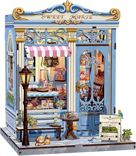 Image of Book Nook Kit - DIY Miniature House Dollhouse Kit for Adults and Teens, Booknook Tiny House Bookshelf Decor 3D Wooden Puzzle, Gifts for Family Friends. (Sweet Marie)