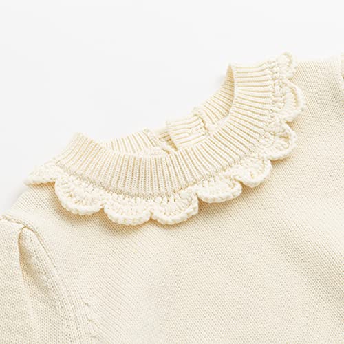 Curipeer Toddler Girls Knit Sweater Long Sleeve Crewneck Solid Pullover Knit Tops3