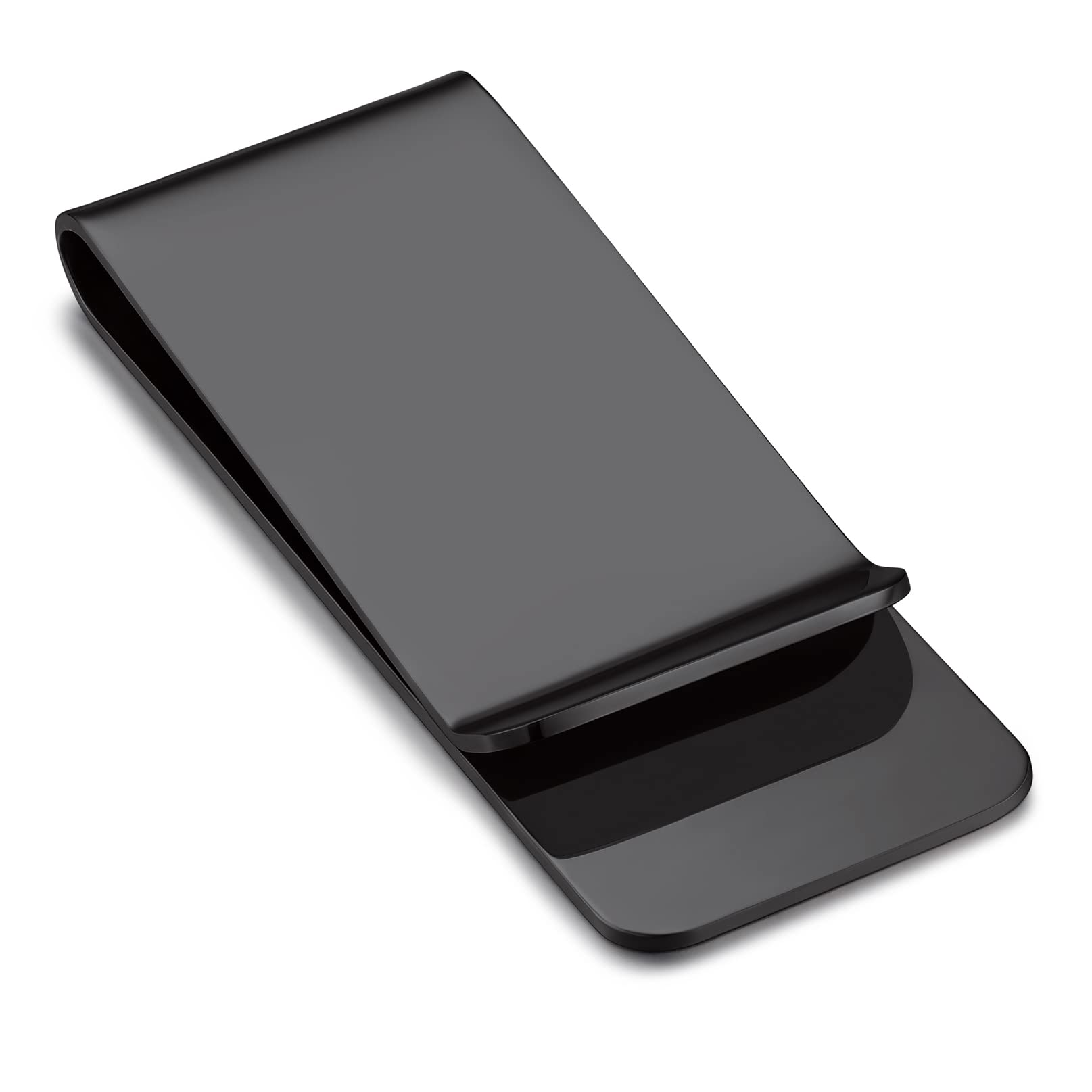 Bandmax Mens Black Money Clip for Cash and Credit Card Minimalist Slim Money Wallet with Large Capacity Cool Cash Credit Card Holder for Men Women Gift for Father Husband