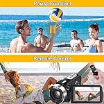 Video Camera Camcorder Full HD 1080P 30FPS 24.0 MP IR Night Vision Vlogging Camera Recorder 3.0 Inch IPS Screen 16X Zoom Camcorders Camera Remote Control with 2 Batteries - Image 4