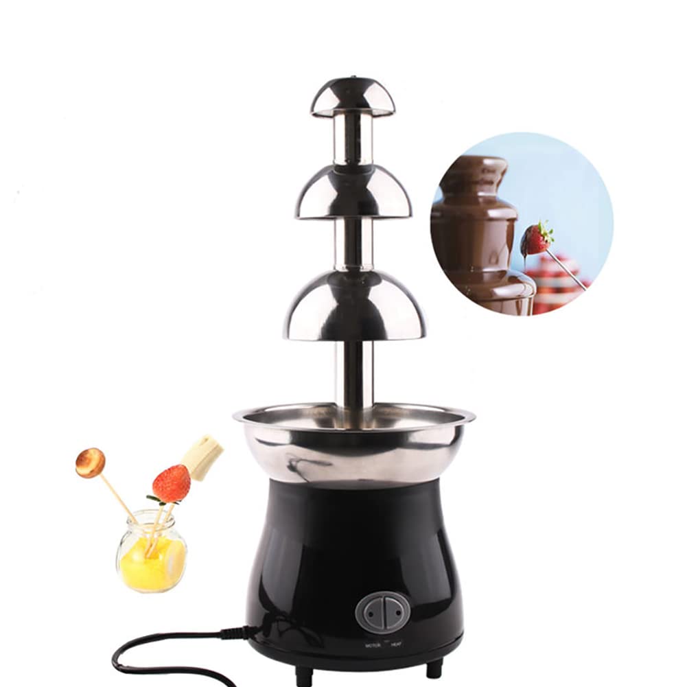 Máquina comercial de fuente de fondue de chocolate, fuente de chocolate de 3 niveles, máquina de ollas calientes de cascada de chocolate, calentador de salsa para queso nacho, salsa barbacoa, fruta