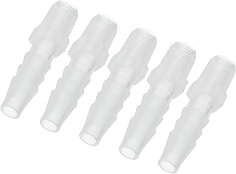 PATIKIL 1/4" Barb x 1/8" G Male Connector, 5 Pcs Plastic Hose Barb Fitting Industrial Hose Barb to Pipe Fitting Connect for Water Liquid Air Fuel