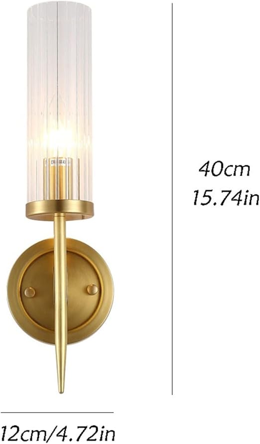 CRAGCO Wandlampen Licht Luxe Slaapkamer Nachtkastje Wandlamp Koper Eenvoudige Moderne Decoratieve Lamp Binnenverlichting Glazen Kap Wandverlichting photo 3