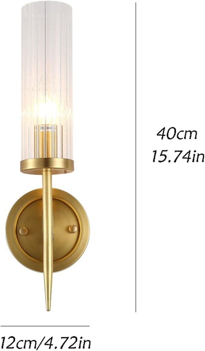 SUNESA Binnenwandlamp Licht Luxe Slaapkamer Nachtkastje Wandlamp Koper Eenvoudige Moderne Decoratieve Lamp Binnenverlichting Glazen Kap Wandkandelaar photo 3