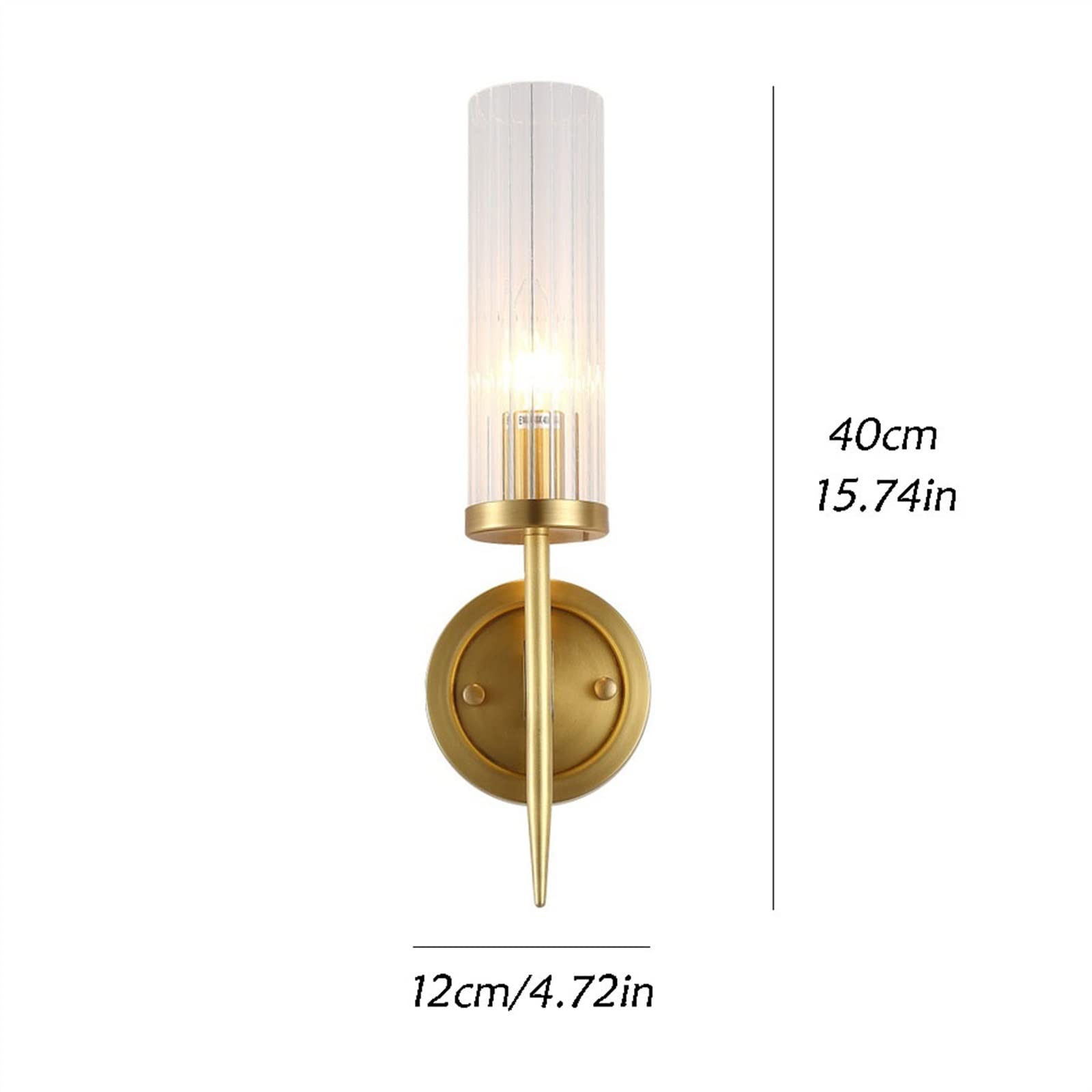 Lámpara de pared Lámpara de pared de cabecera de dormitorio de lujo ligero Cobre Lámpara decorativa moderna simple Iluminación interior Pantalla de vidrio Luz de Pared
