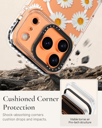 Coque antichoc iPhone 17 Pro Max fleurie anti-chute avec support