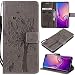 Produktbild Kihying Hülle für Samsung Galaxy S10E Hülle Schutzhülle PU Leder Flip Wallet Fashion Geschäft HandyHülle (Grau - KHT07)