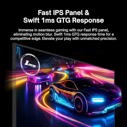 Image of Pixio PX278 Wave 27 inch 180Hz Refresh Rate FHD 1440p Resolution Fast IPS Panel 1ms GTG Response Time Gaming Monitor and PS1S Wave Black Single Monitor Arm - Fits up to 32 inches and 19.8lbs
