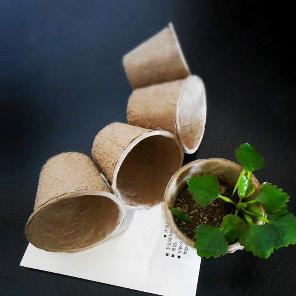 Woohome 156 Lot de 100 pots de culture en fibres biologiques pour semis avec étiquettes en plastique