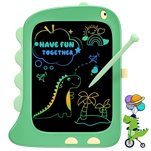 TEKFUN Toddler Toys Kids Writing Tablet - 3 4 5 6 Year Old Boys Girls Toys, Erasable LCD Writing Tablet 8.5  Drawing Board, Dinosaur Toys Kids Road Travel Toys Learning Pad Birthday Gifts (Green)