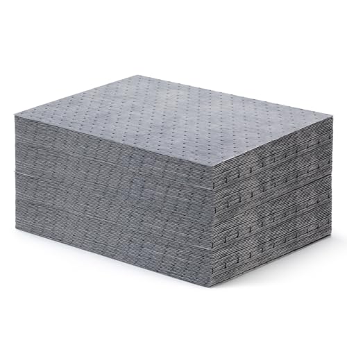 CenpRoz 15' x 20' Heavyweight Oil and Water Absorbing Pads,Gray Absorbing Heavy Weight Oil and Water Absorbent Mat Pad 30Pads(Gray)