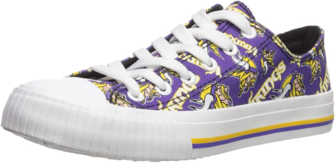 FOCO Women's NFL Team Logo Ladies Fashion Glitter Low Top Canvas Sneakers Shoes Dallas Cowboys Shoes-10/XXL