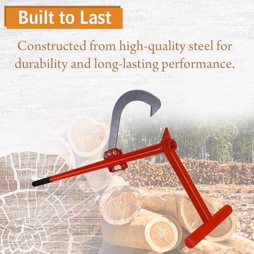 FEBTECH Wood Log Lifter Timber Jack 48\" - Carbon Steel Forestry Tool with Rubber Grip & Adjustable Hook - Logging Tools and Equipment for Wood Workers, Loggers, Sawyers & Firewood Enthusiasts - Thumbnail 2