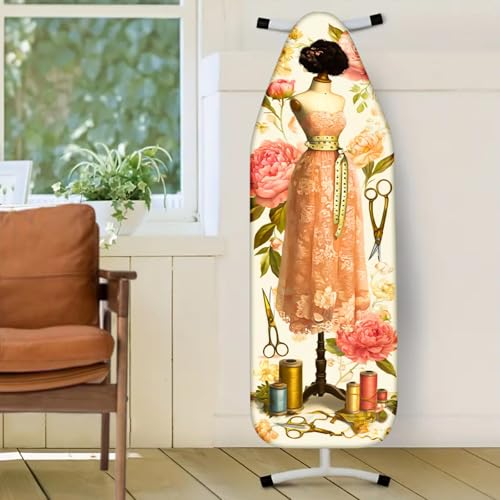 Image of Nuxovilar Lace Dress Form Ironing Board Cover 15x54 Polyester | Iron Pad Scorch Guard laundry helper protective board shield home laundry room craft studio (Lace Dress)