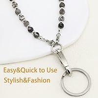 Vista 24 de Cordón para mujer, cordones con cuentas para tarjetas de identificación, soporte para profesores, llavero y correa para collar para mujeres y niñas