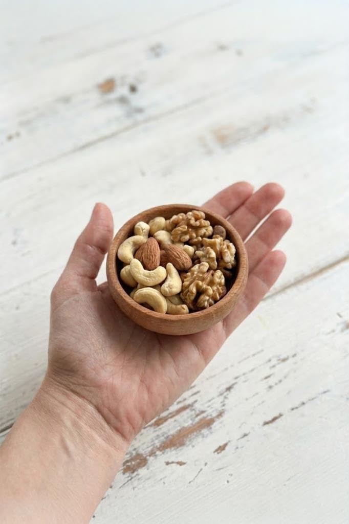 Atbyhome 3 Parça Doğal Kayın Ağacı Ahşap Çerezlik Kaseler - 10 cm Kahvaltılık ve Mezze Sosluk Seti