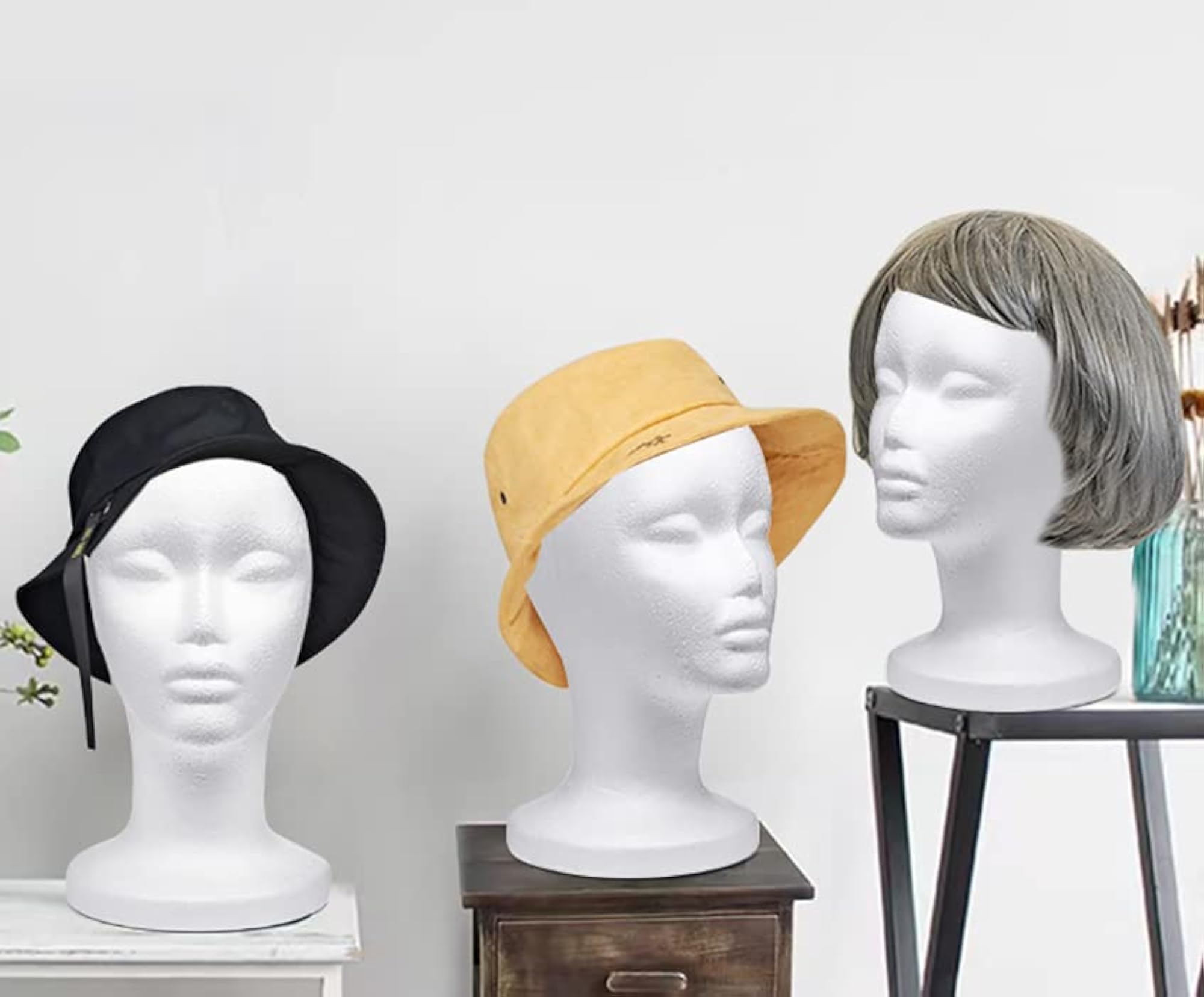 2 Pack 12 Inch Styrofoam Head for Wigs Display