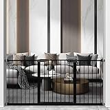 ALLAIBB Baby Gate Walk Through Auto Close Tension Metal Black Child Pet Safety Gates with Pressure M