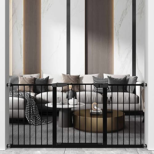 Allaibb Baby Gate Walk Through Auto Close Tension Metal Black Child Pet Safety Gates With Pressure Mount For Stairs,Doorways And Kitchen (Black, 68.11"-70.87") #TOP7