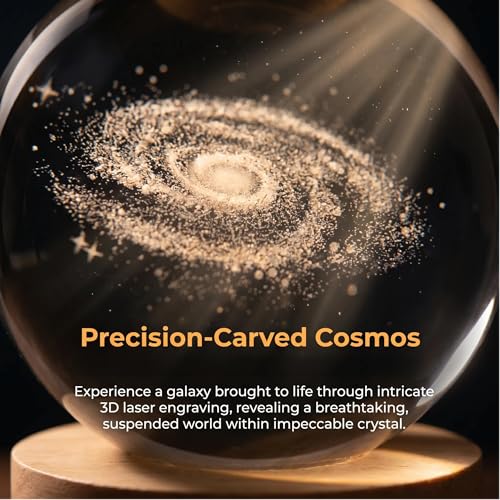 Lámpara de Noche Bola de Cristal Galaxia 3D con Luz LED miniatura 3