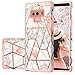 Samsung Note 9 Case, Galaxy Note 9 Case, Fingic Rose Gold Marble Design Shiny Glitter Bumper Hybrid Hard PC Soft Rubber Anti-Scratch Shockproof Protective Case Cover for Samsung Galaxy Note 9 2018