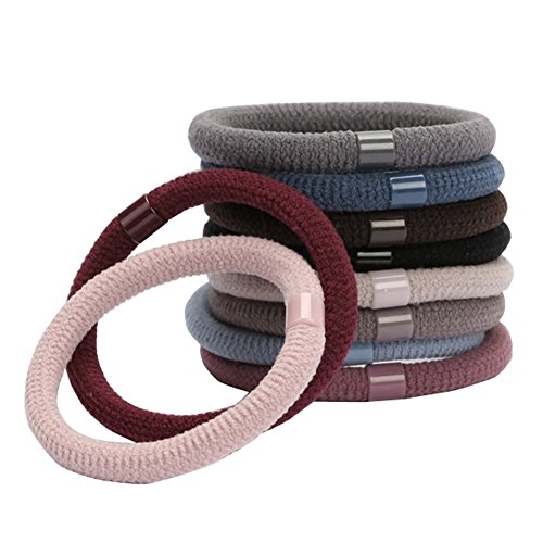 10PCS Thick Elastic Ponytail Holder Hair Tie Hair Band Hair Rope Solid Color