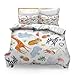 KPSheng Cartoon Comforter Cover Set Twin Size,Safari Animals Bedding Set,Cute Duvet Cover Set with Zipper for Teens Kids Boys Girls Adults Room Decor,1 Quilt Cover 2 Pillow Cases No Comforter