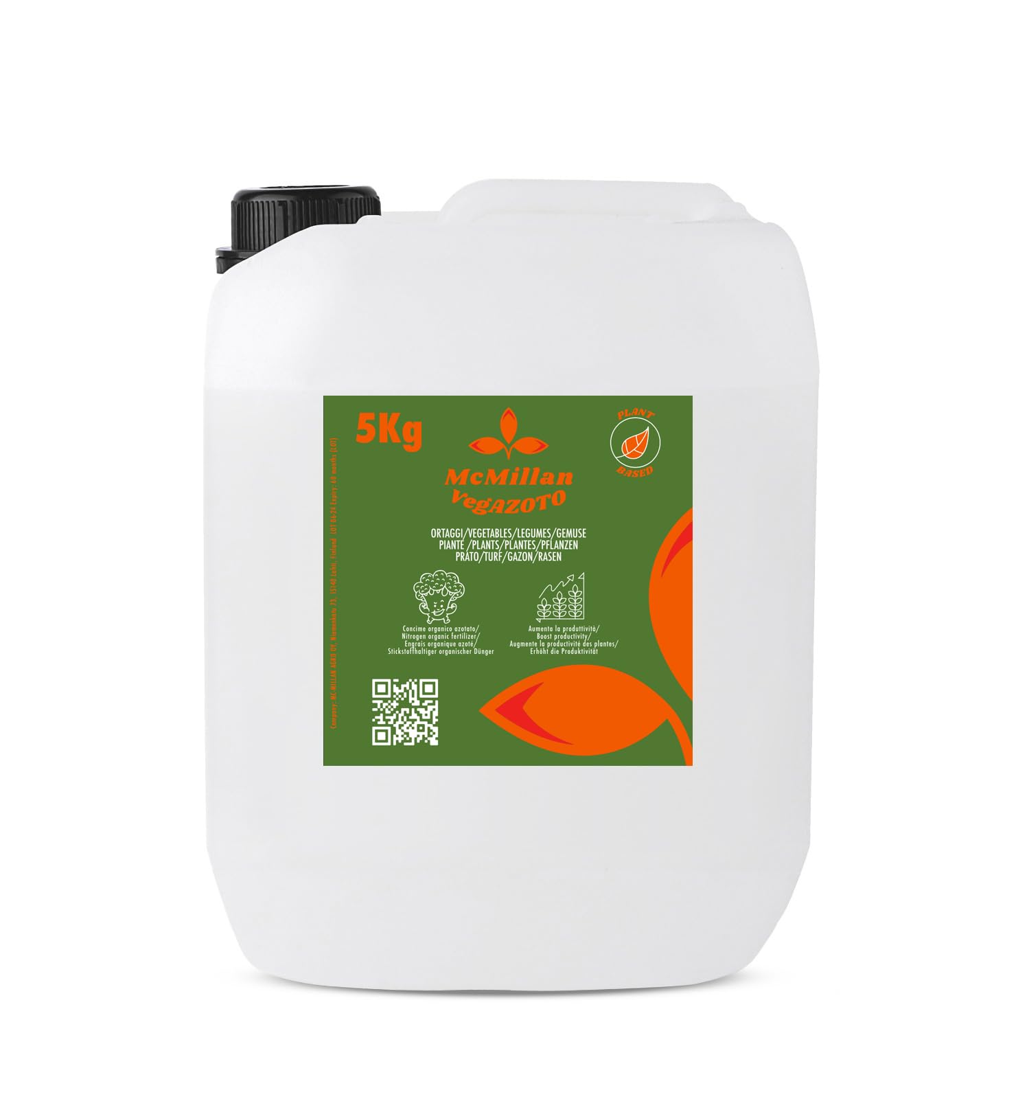 VegAzoto 5kg | Engrais Liquide Organique Végétal pour Plantes en Pots, Jardin, Balcon, Riche en Azote, Potassium, Bétaïne