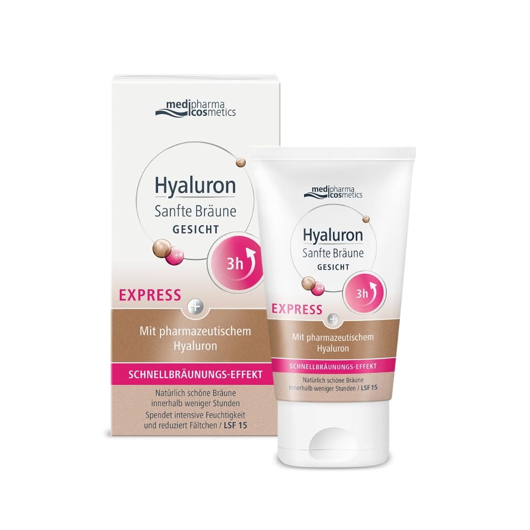 Hyaluron SanfteBräune Express Gesicht | Mit Schnellbräunungs-Effekt | Innerhalb drei Stunden | Natürlich aussehende Bräune | ohne Streifenbildung | Mit LSF15 | 30ml