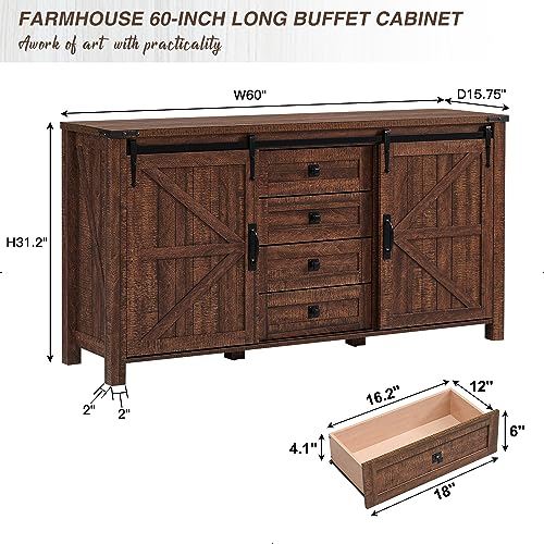 T4Tream Farmhouse Sideboard Buffet Cabinet With Storage thumb #1