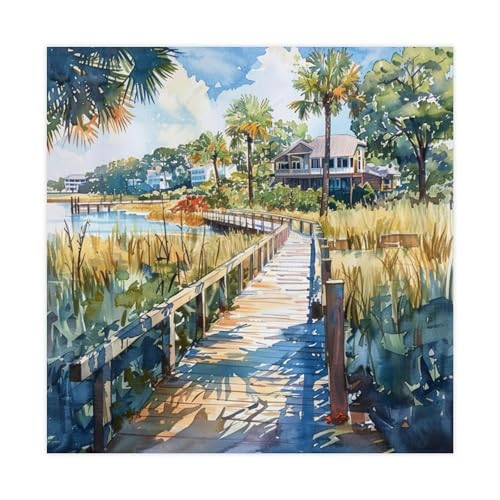 Poster sur toile Caroline du Sud idée cadeau originale Hilton Head Island pour pendaison de crémaillère