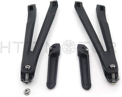 Miniatura 4 de HTTMT MT390-005-BK - Soporte de clavijas de pie de pasajero trasero negro plateado compatible con Yzf R1 2004-2008