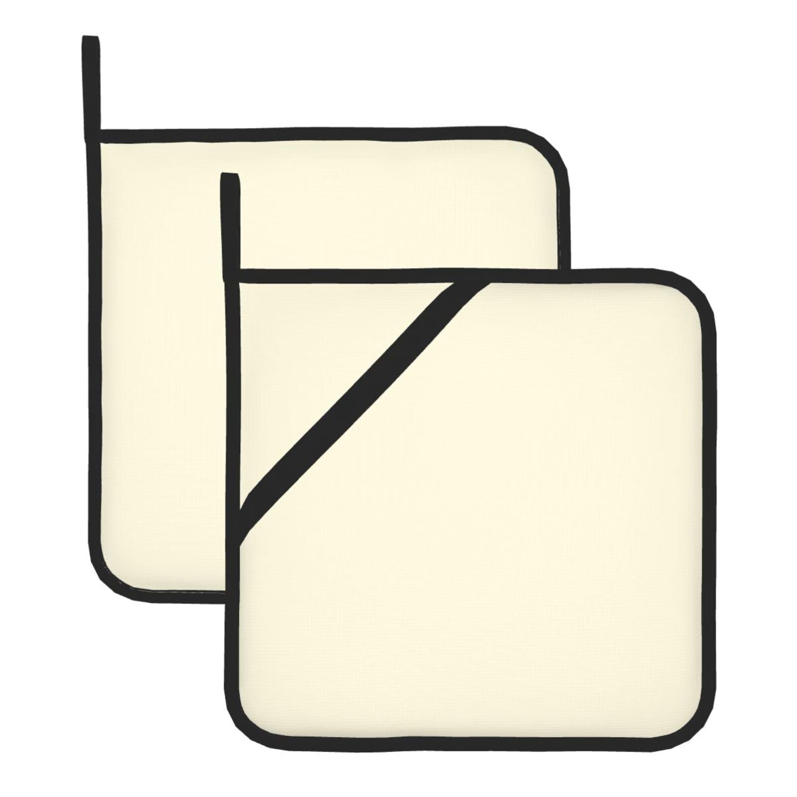 YYHWHJDE Cream Prints Square Hot Pads for Kitchen Counter - Waterproof Pot Holders, Durable Oven Mitt Layers with Hanging Loop, Heat Resistant Trivets (2-Pack)