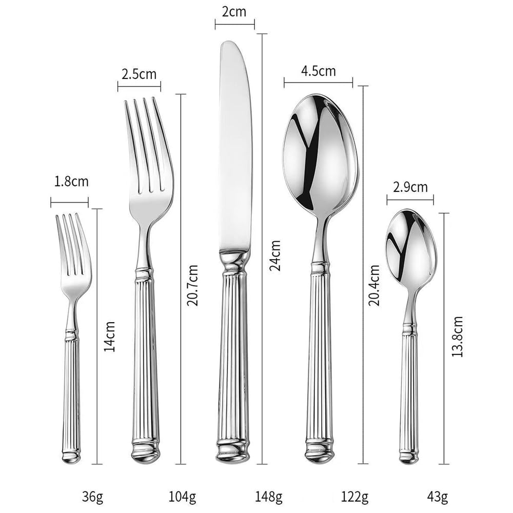 Set di Posate in Acciaio Inossidabile 304, Coltello, forchetta e Cucchiaio, Set per Uso Domestico, Hotel, Coltello Occidentale, Cucchiaio e forchetta da Dessert, 3 Pezzi, 2 Pezzi (3 Pezzi)