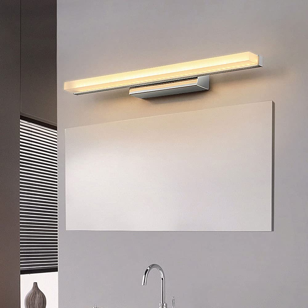 Lampada Frontale a Specchio a LED da 6 W, Lampada da toeletta per Bagno Impermeabile IP44, Paralume in Acrilico, Applique da Parete in Acciaio Inossidabile sopra l'armadietto a Specchio.
