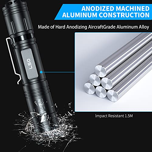 WUBEN L50 LED Flashlight Rechargeable, 1200 High Lumens Flash Light, Tactical Flashlight IP68 Waterproof with 5 Mode, EDC Handheld Flashlight for Home Camping Emergencies, Tool Gifts for Men - Image 4