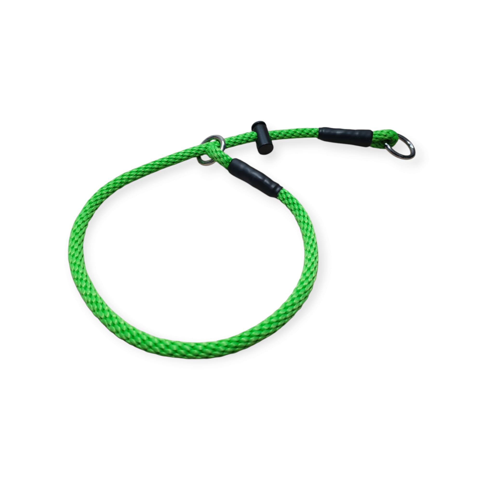 Slip dog collar/PRO Training collar/Choke collar/Dominant dog collar/8mm Polypropylene rope with a snug adjustable stopper/limiter (Neon Green, Medium) โ image 1