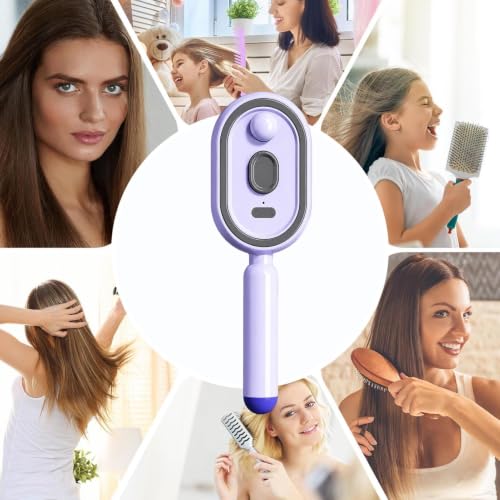 Cepillo de aire eléctrico y recargable para control de encrespamiento en cabello corto y largo 4
