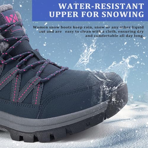 Moodeng Women Winter Boots Warm Comfortable Outdoor Ankle Boots Lace Up Hiking Boots Non-Slip Trekking Shoes3
