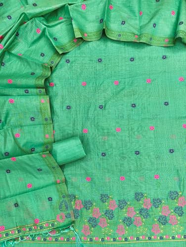 Image of DEVANGI Women's Jamdani Cotton Unstitched Suit & Dupatta Material