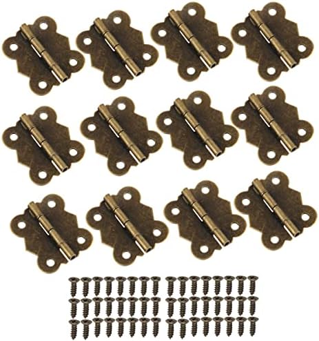 10-Pack Antique Black Hinges - H-Shape Zinc Alloy Hardware For Doors & Furniture
