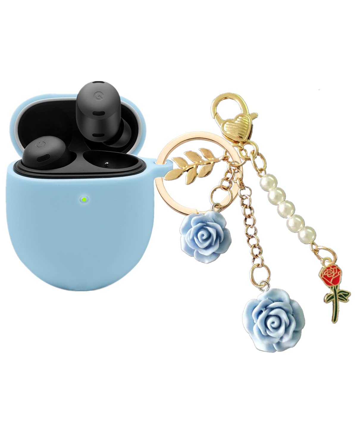 Amazon | Google Pixel Buds Pro用ケースカバー キーチェーン付き 