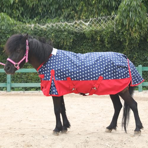 Image of 1200D Mini Horse /Pony Blanket 0g No-Fill Waterproof Turnout Sheet | 1200D Ripstop Outer, Waterproof Breathable Shell, Smooth Lining, Keep Dry in Rain /Mud, Fits Foals /Weanlings /Yearlings /Donkeys